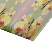 Planche À Découper Motif jaune d'orchidées (Coin)