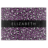 Planche À Découper Motif léopard, Spots, Leopard pourpre, Votre Nom (Devant)