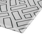 Planche À Découper Motif linéaire noir et blanc - blanc (Coin)