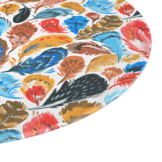 Planche À Découper Motif lumineux avec plumes d'oiseaux (Coin)