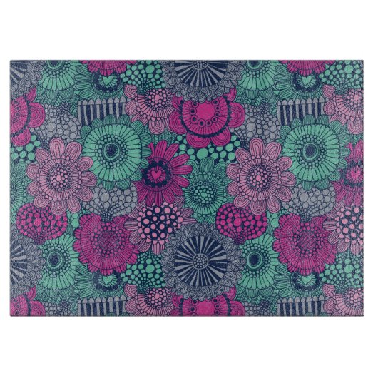 Planche À Découper Motif lumineux élégant des fleurs magnifiques (Devant)