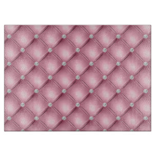 Planche À Découper Motif Luxueux Diamant Rose Clair Tufté