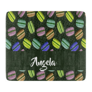 Planche À Découper Motif macaron de nom personnalisé