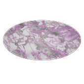 Planche À Découper Motif marbre argent et violet clair moderne (Coin)