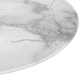 Planche À Découper Motif marbre blanc et argent moderne (Coin)