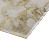 Planche À Découper Motif Marbre Blanc et Or Moderne (Coin)