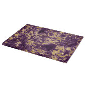 Planche À Découper Motif marbre moderne violet et or (Coin)