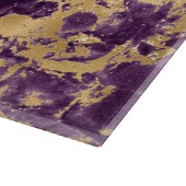 Planche À Découper Motif marbre moderne violet et or (Coin)