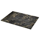 Planche À Découper Motif marbre noir et or moderne (Coin)
