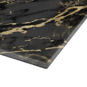 Planche À Découper Motif marbre noir et or moderne (Coin)