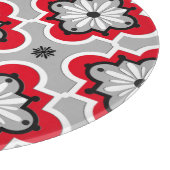 Planche À Découper Motif marocain en tuiles - Gris et Rouge (Coin)