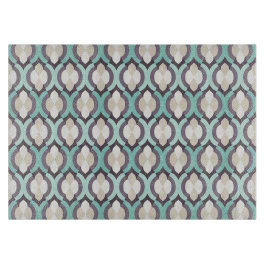 Planche À Découper Motif marocain turquoise (Devant)