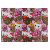 Planche À Découper motif mignon d'arrière - plan de chat de chaton (Devant)