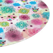 Planche À Découper Motif mignon d'arrière - plan de hibou de fleur (Coin)