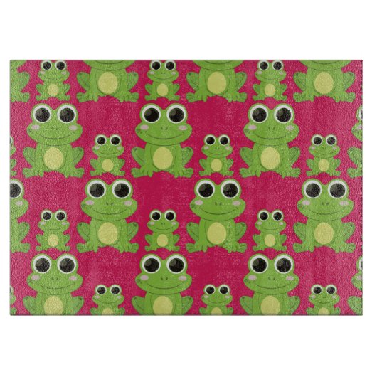 Planche À Découper Motif mignon de grenouilles (Devant)