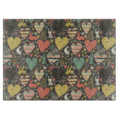 Planche À Découper Motif mignon de lapins d'amour avec des coeurs (Devant)