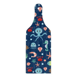 Planche À Découper Motif mignon de vie marine de l'océan