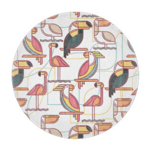 Planche À Découper Motif moderne avec les oiseaux tropicaux