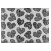 Planche À Découper Motif moderne Black and White Doodle Hearts (Devant)