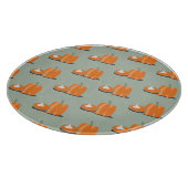 Planche À Découper Motif Moderne de Tarte au Potiron Potiron Vert (Coin)