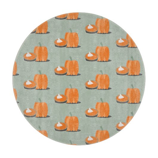 Planche À Découper Motif Moderne de Tarte au Potiron Potiron Vert (Devant)