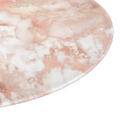 Planche À Découper Motif moderne en marbre blanc et Rose en or (Coin)