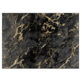 Planche À Découper Motif moderne en marbre noir et or (Devant)