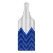 Planche À Découper Motif moderne Royal Blue Chevron Gris Gris Gris (Devant)