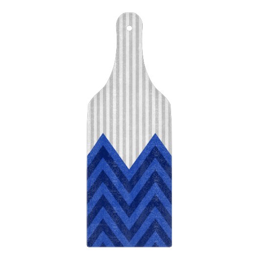 Planche À Découper Motif moderne Royal Blue Chevron Gris Gris Gris (Devant)