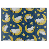Planche À Découper Motif mouton, Mouton couché, Lune, Étoiles (Devant)