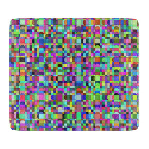 Planche À Découper Motif multicolore de formes de carrés abstraits