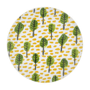 Planche À Découper Motif Naïve Green Black Tree