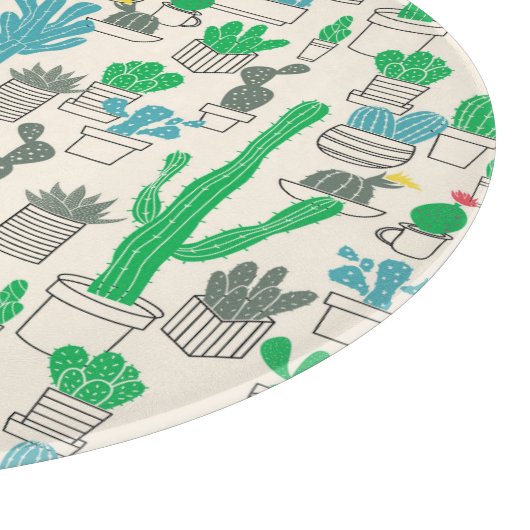 Planche À Découper Motif naturel des cactus floraux (Coin)