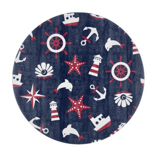 Planche À Découper Motif nautique de mer (Devant)