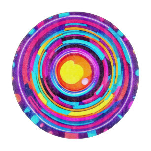 Planche À Découper Motif Neon Circle Vortex