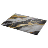 Planche À Découper Motif noir et Marbre blanc avec or (Coin)