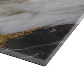 Planche À Découper Motif noir et Marbre blanc avec or (Coin)