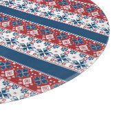 Planche À Découper Motif norvégien rayé bleu rouge (Coin)