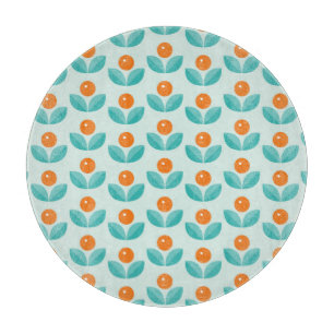 Planche À Découper Motif orange géométrique de style scandinave