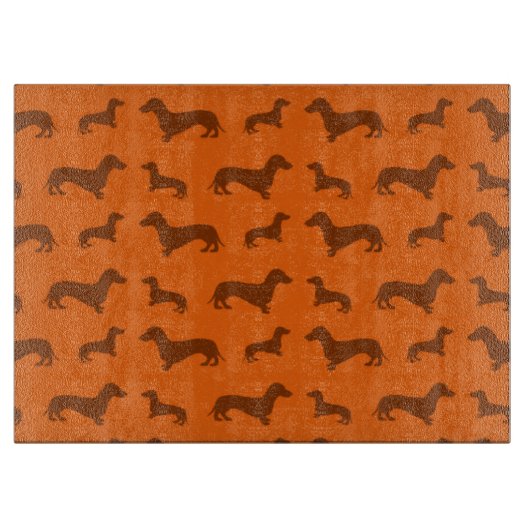 Planche À Découper Motif orange mignon de teckel (Devant)