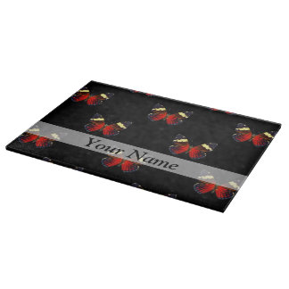 Planche À Découper Motif papillon rouge et noir