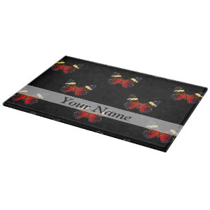 Planche À Découper Motif papillon rouge et noir