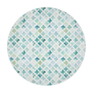 Planche À Découper Motif peint à la main de turquoise