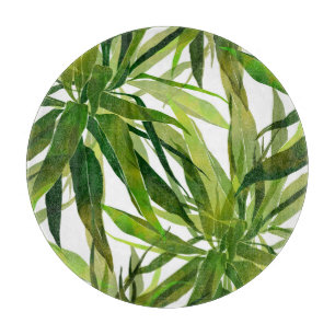 Planche À Découper Motif peint à la main Feuille de palme