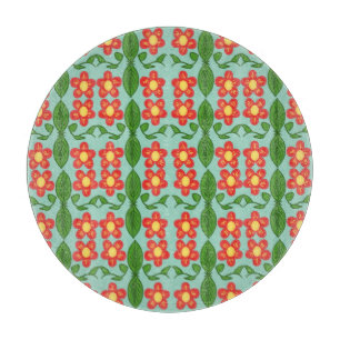 Planche À Découper Motif personnalisé de fleurs et de feuilles d'art 