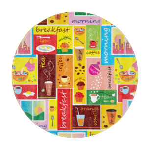 Planche À Découper Motif petit déjeuner fantaisiste 
