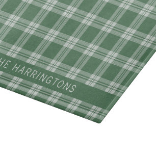 Planche À Découper Motif Plaid / Tartan Nom Personnalisé