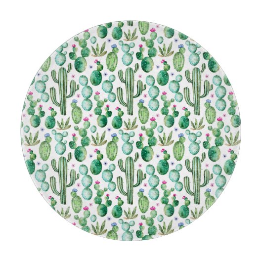 Planche À Découper Motif Plante de Cactus d'aquarelle (Devant)