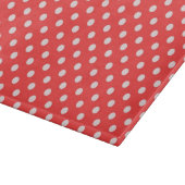 Planche À Découper Motif pois rouges corail et blancs (Coin)
