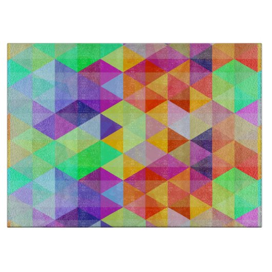 Planche À Découper Motif polygonal de triangle colorée (Devant)